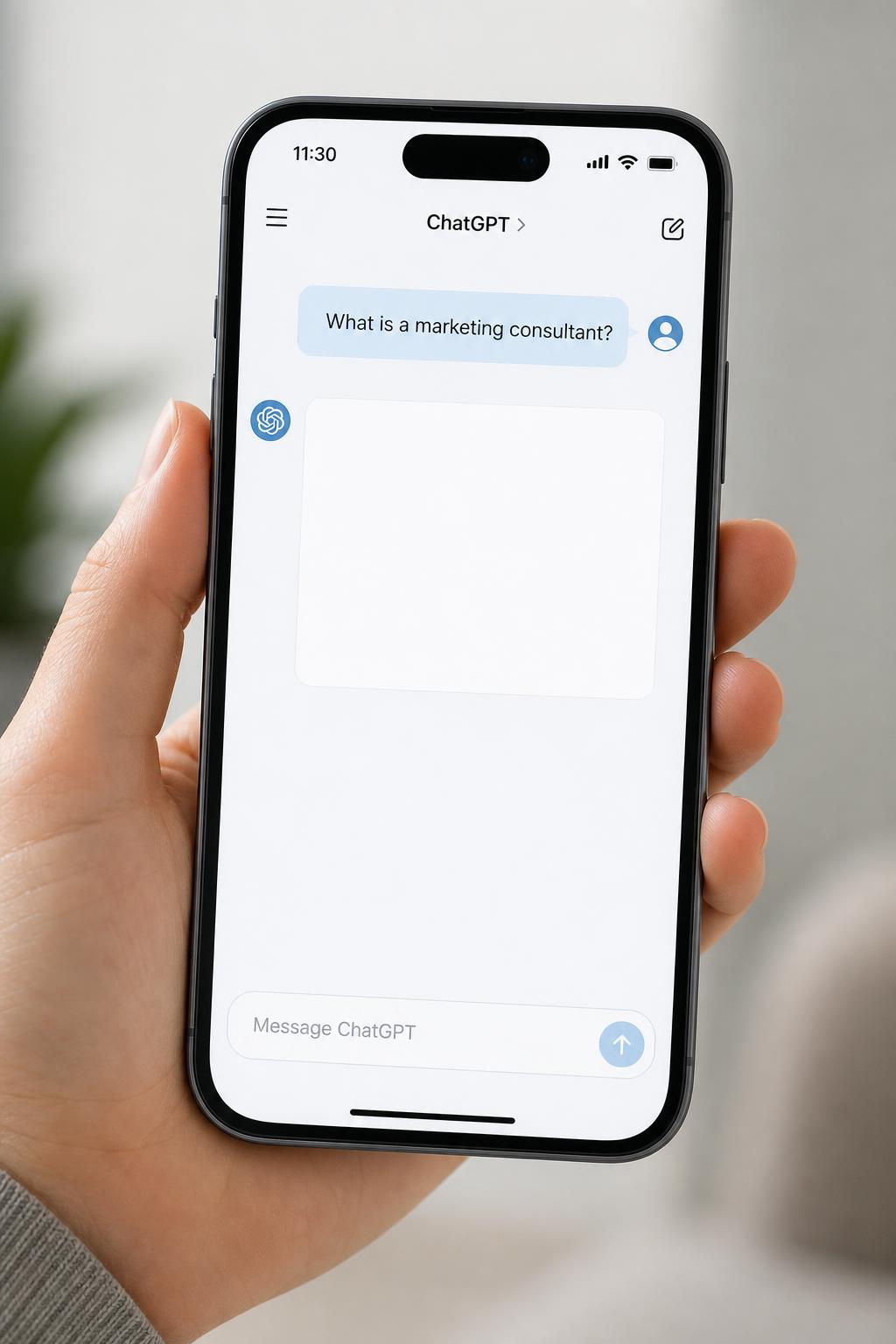 ChatGPT on mobile showing how users ask AI for answers directly