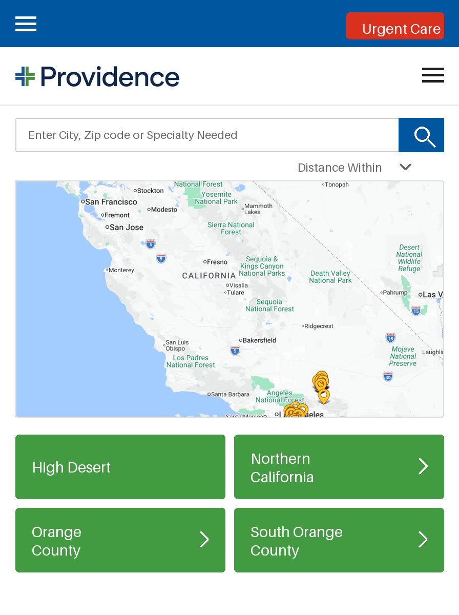 Find a Location, Providence unified site